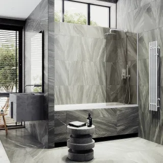 Шторка на ванну MaybahGlass MGV-127-1у 34см белый